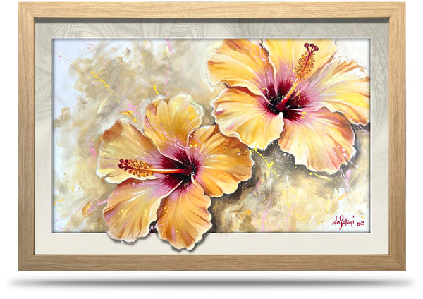 Hibiscus Two - 24"x36" Framed Canvas Print