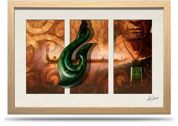Crossing Seas - 24"x36" Framed Canvas Triptych