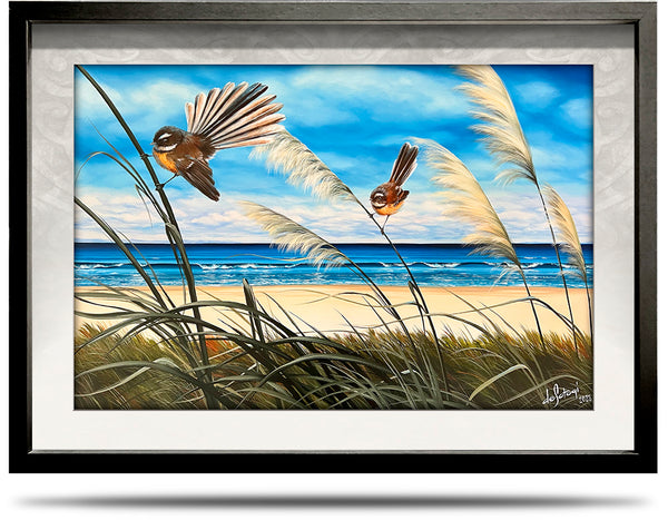 Piwakawaka - A2 Framed Canvas Print