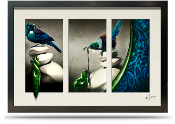 Pillar of Reason - 24"x36" Framed Canvas Triptych