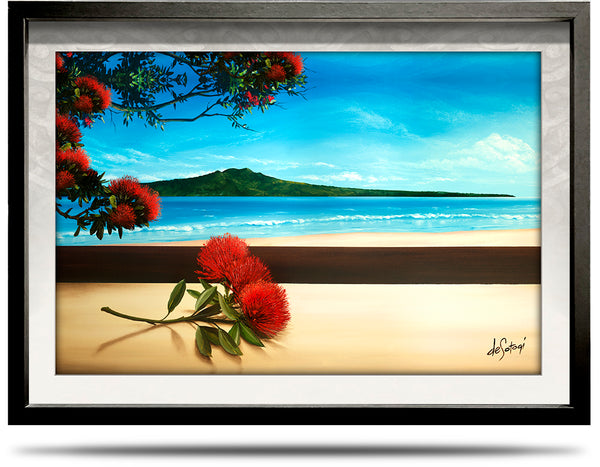Pohutukawa Splendour - A2 Framed Canvas Print