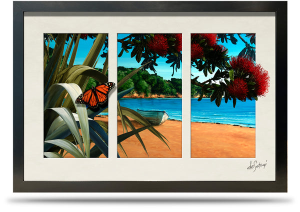 Summers Day - 24"x36" Framed Canvas Triptych