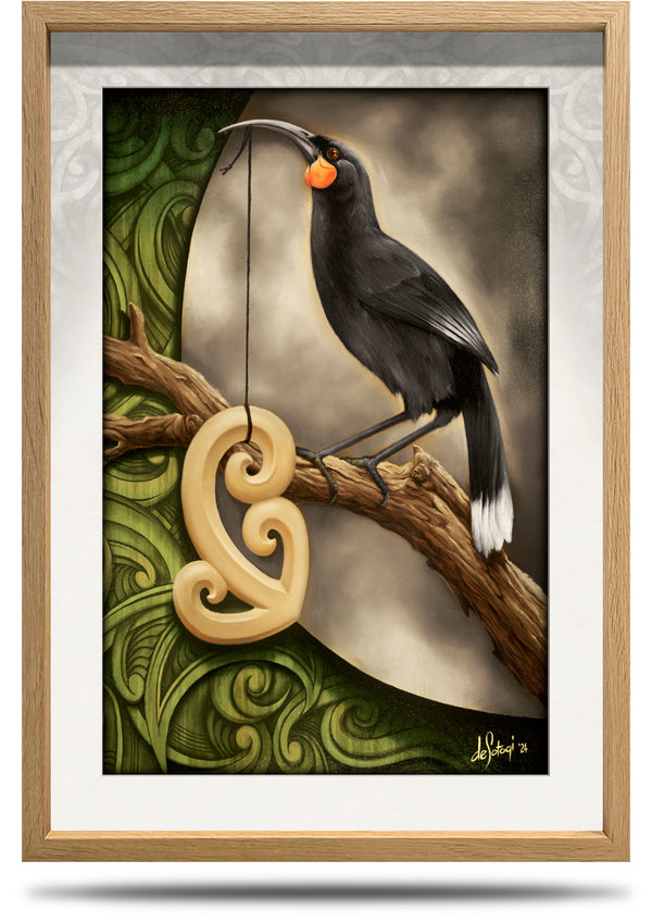 Te Huia - A2 Framed Canvas Print