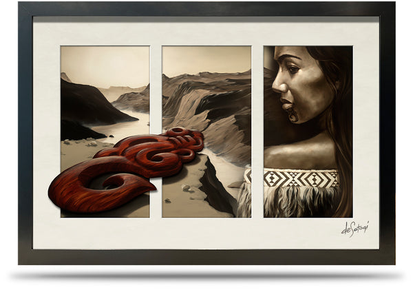 Wahine - 24"x36" Framed Canvas Triptych