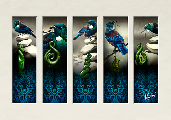 5 Tuis - 24"x36" Unframed Canvas Print