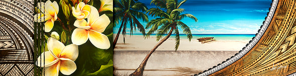 Frangipani - 12"x48" Canvas Print