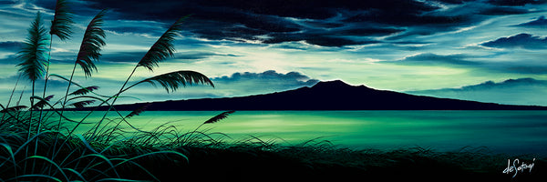Moonlit Rangitoto - Canvas Print