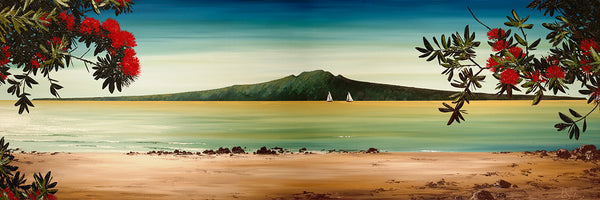 Pohutukawa on Mission Bay - Canvas Print