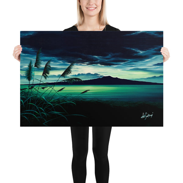 Fine Art Paper Print - Moonlit Rangitoto
