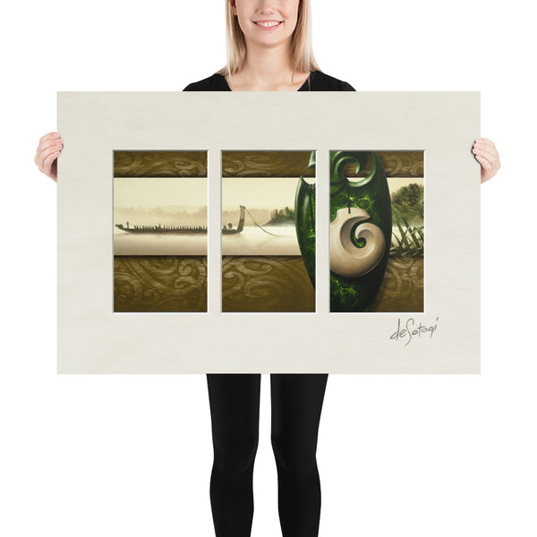 Unframed Triptych 24"x36" - Mists at Dawn