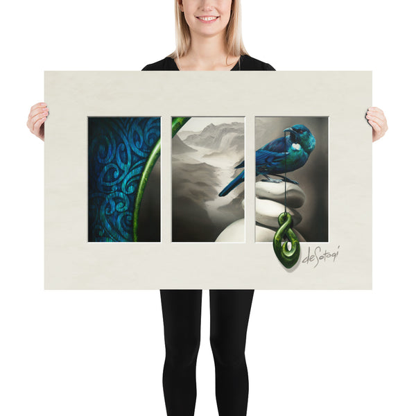 Unframed Triptych 24"x36" - Lonesome Shadows