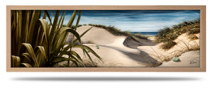 11"x33" Framed Canvas Print - Sanddune Shadows