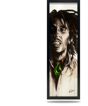 11"x33" Framed Canvas Print - Bob Marley