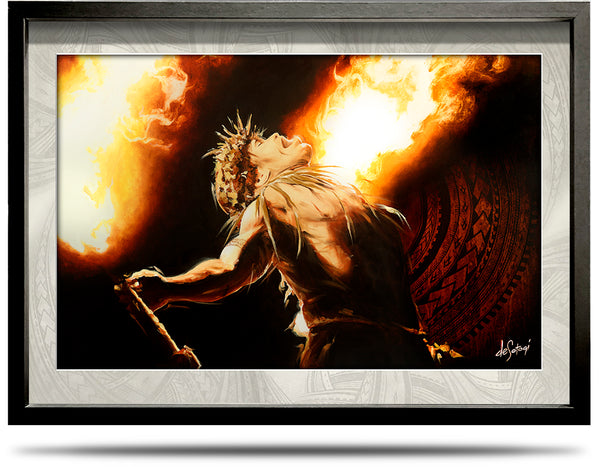 Dance of Fire - A2 Framed Canvas Print