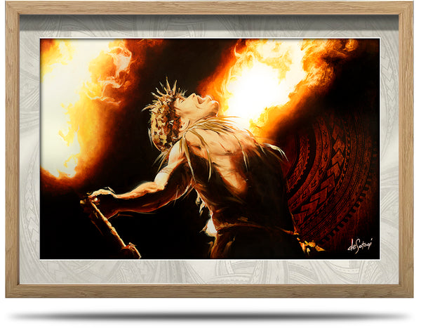 Dance of Fire - A2 Framed Canvas Print