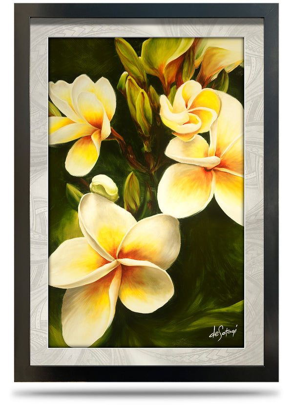 Frangipani - 24"x36" Framed Canvas Print
