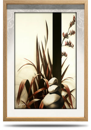 A2 Framed Canvas Print - Harakeke