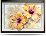 A2 Framed Canvas Print - Hibiscus Two