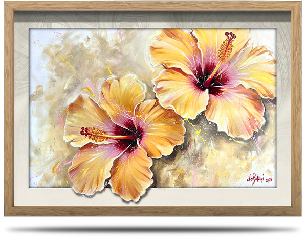 Hibiscus Two - A2 Framed Canvas Print