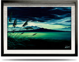 A2 Framed Canvas Print - Moonlit Rangitoto