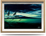 A2 Framed Canvas Print - Moonlit Rangitoto