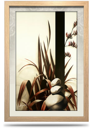 24"x36" Framed Canvas Print - Harakeke