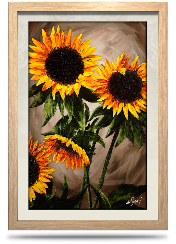 Sunflower Splendour - 24"x36" Framed Canvas Print
