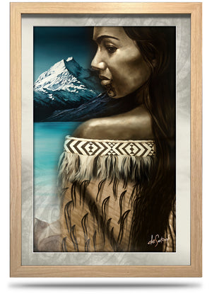 24"x36" Framed Canvas Print - Wahine