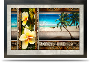 24"x36" Framed Canvas Print - Pacific Beat