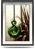 A2 Framed Canvas Print - Shade of Jade