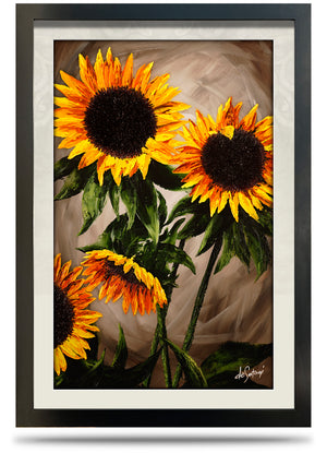 24"x36" Framed Canvas Print - Sunflower Splendour