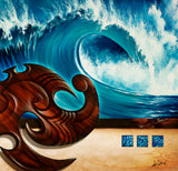 Aqua Surf - Canvas Triptych Print