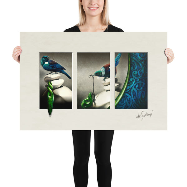 Unframed Triptych 24"x36" - Pillar of Reason